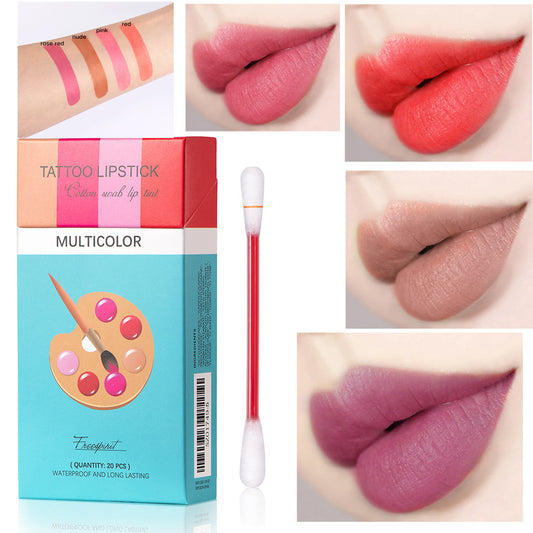 20 Pcs Set Cotton Swab Liptints